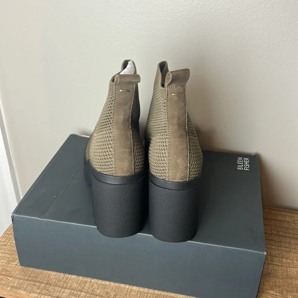 Eileen Fisher Korma Bootie Antelope Stretch Size 9M New In Box